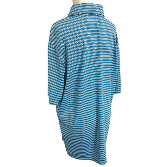 Adidas GOLF Men's Blue Striped Polo Eagle Embroidery Size Large - Picture 3 of 9